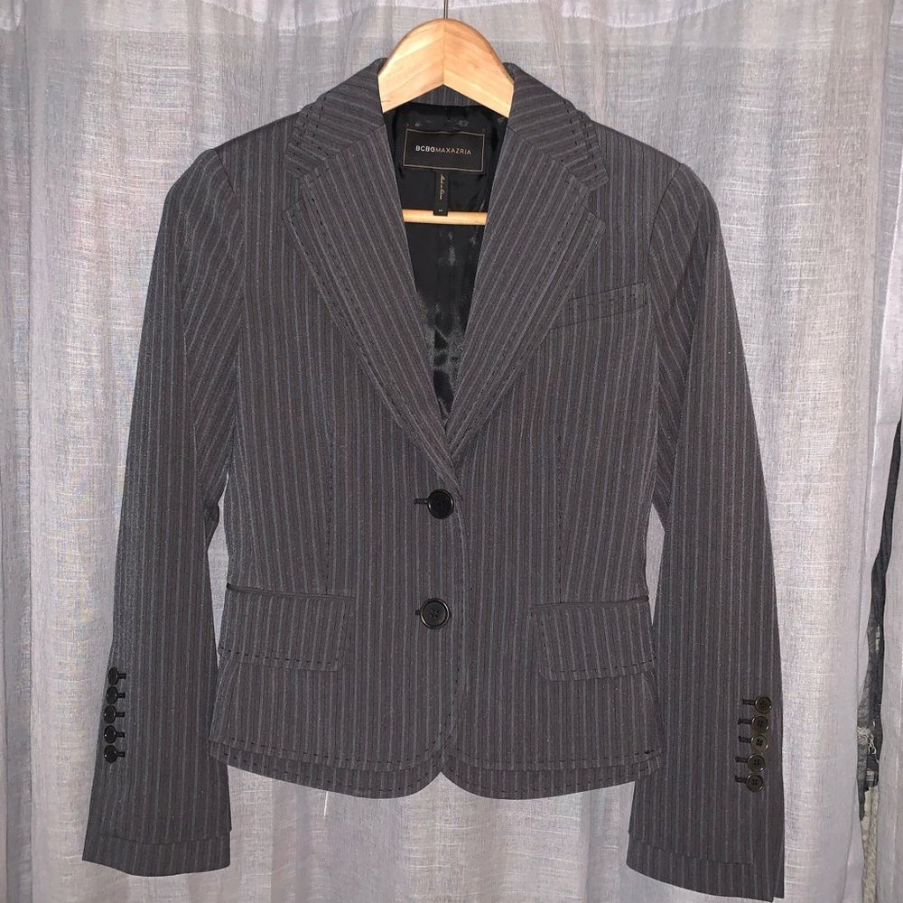 BCBG Max Azria Pinstriped Grey Blazer